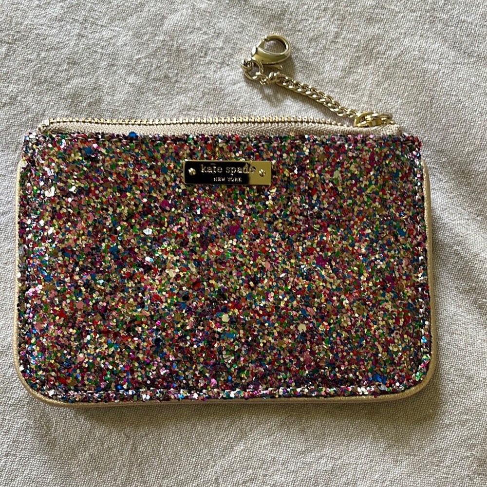 Kate spade glitter coin/card purse